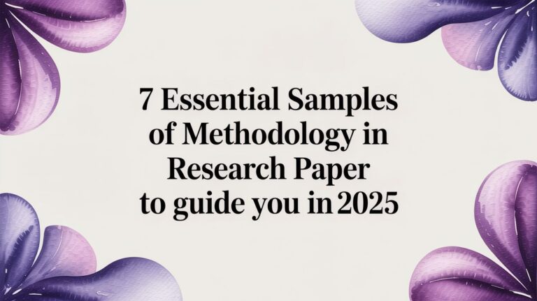 7 Essential Samples of Methodology in Research Paper To Guide You in 2025