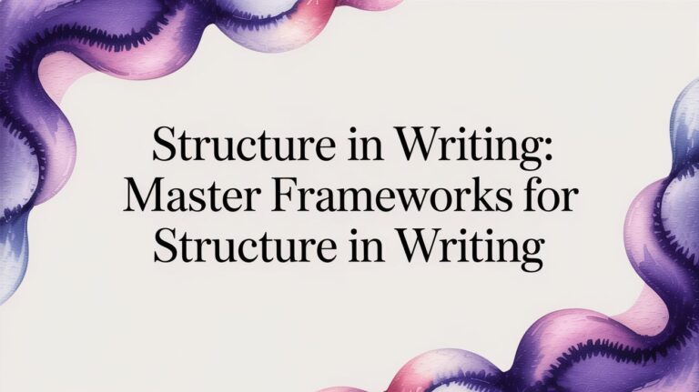 Structure in Writing: Build Frameworks That Turn Content into Value