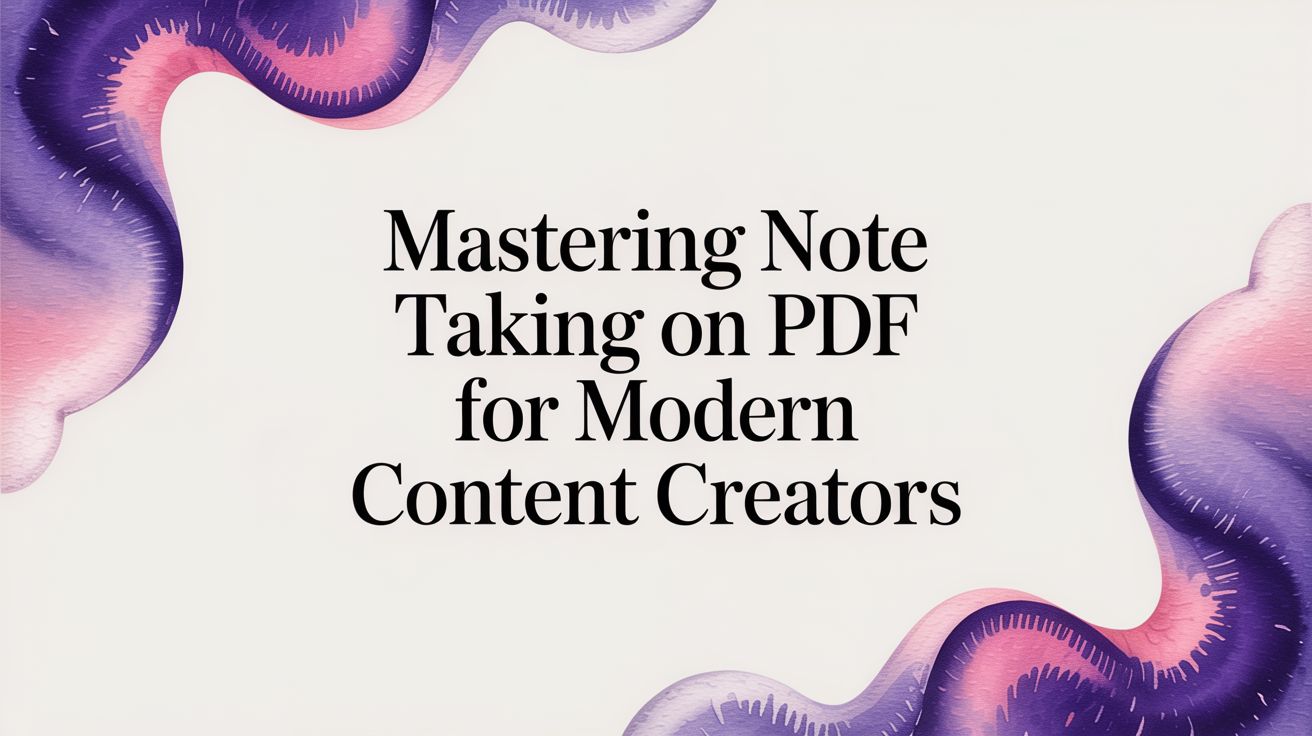 Mastering Note Taking On PDF for Modern Content Creators