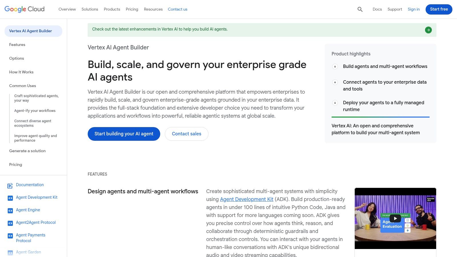 Google Cloud Vertex AI Search (Agent Builder)