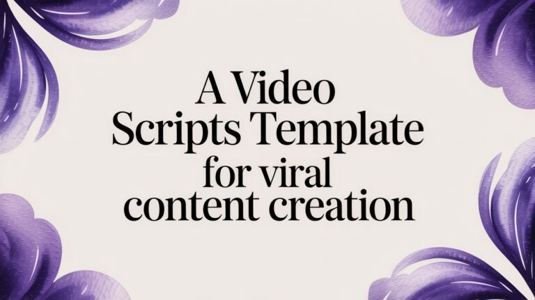 A Video Scripts Template for Viral Content Creation