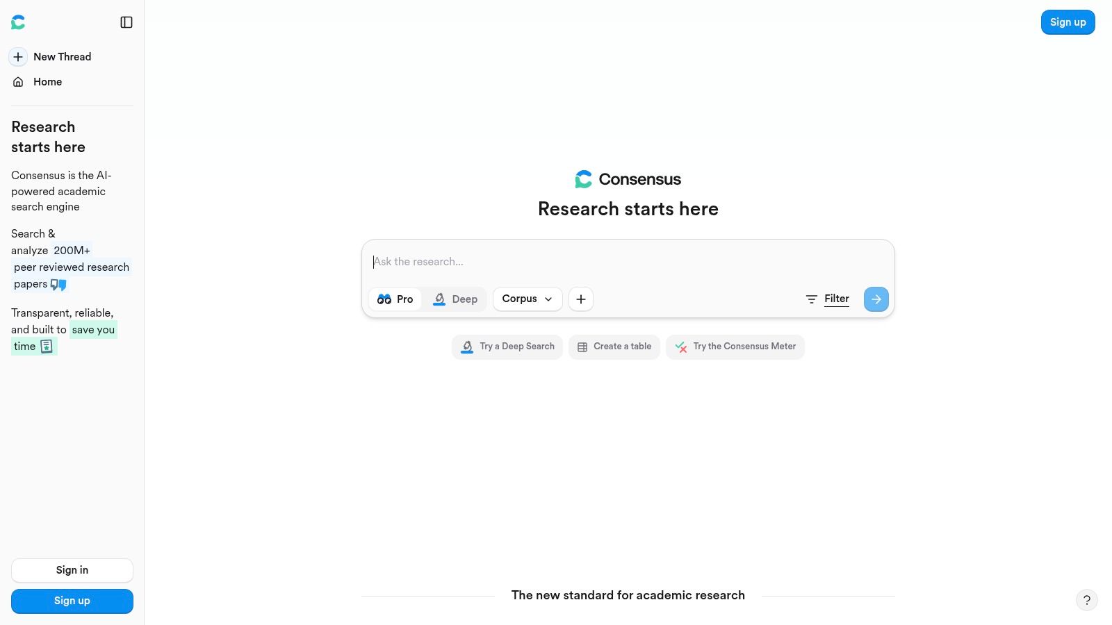 Consensus interface showing a synthesized answer with supporting citations.