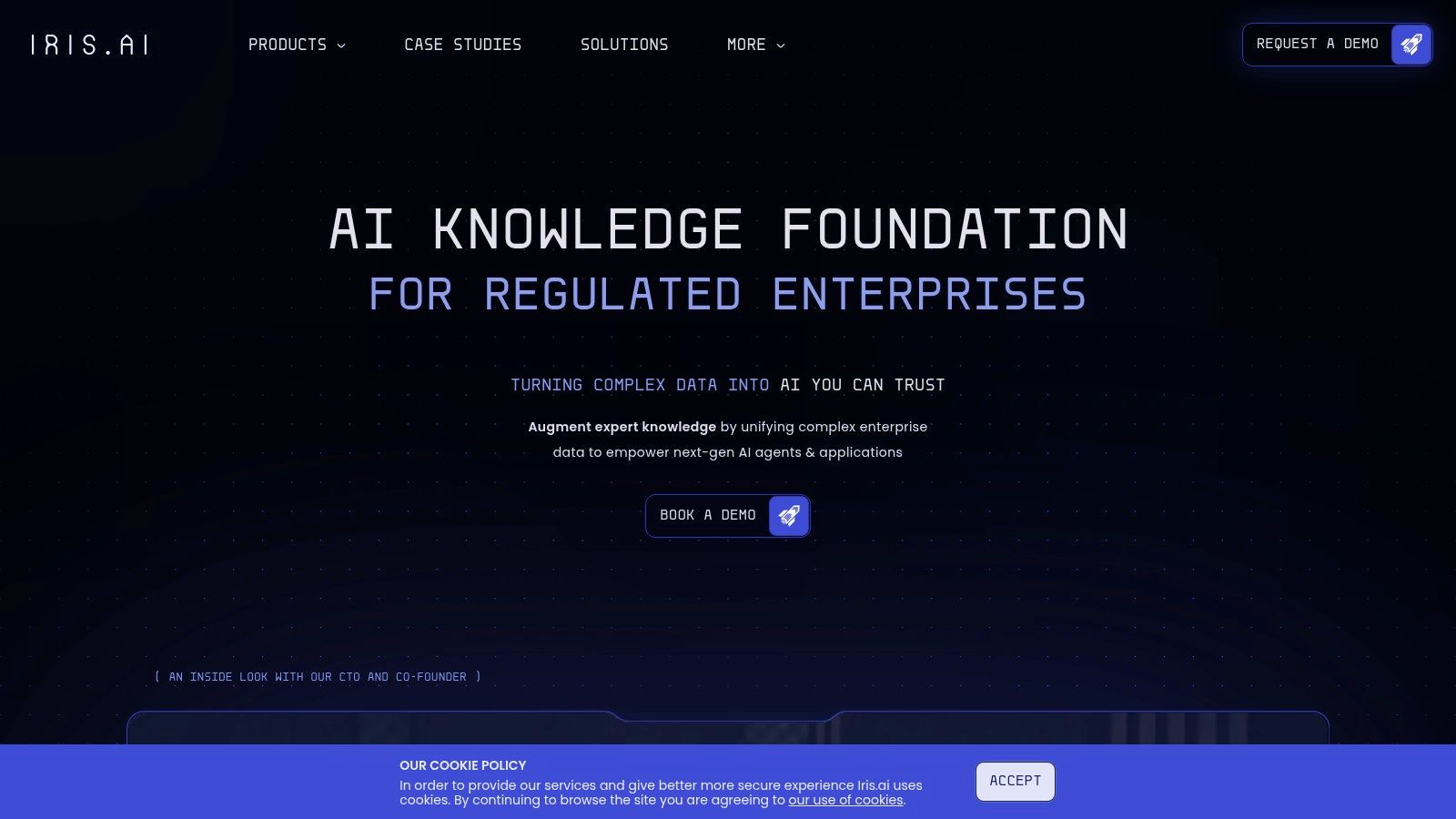 Iris.ai platform showing its analysis and filtering capabilities for research papers.