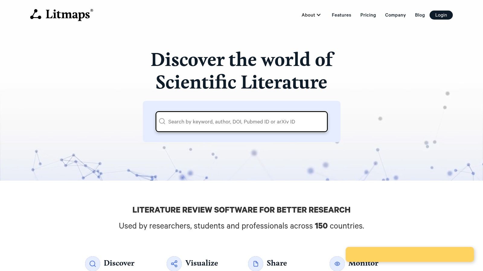 Litmaps displaying a visual citation network of interconnected research papers.