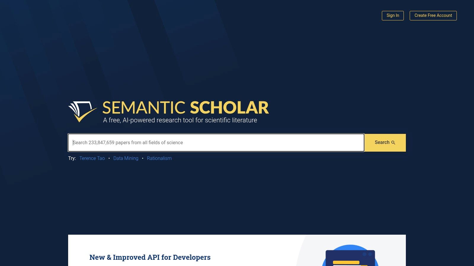 Semantic Scholar's interface showing a one-sentence TLDR summary of a research paper.