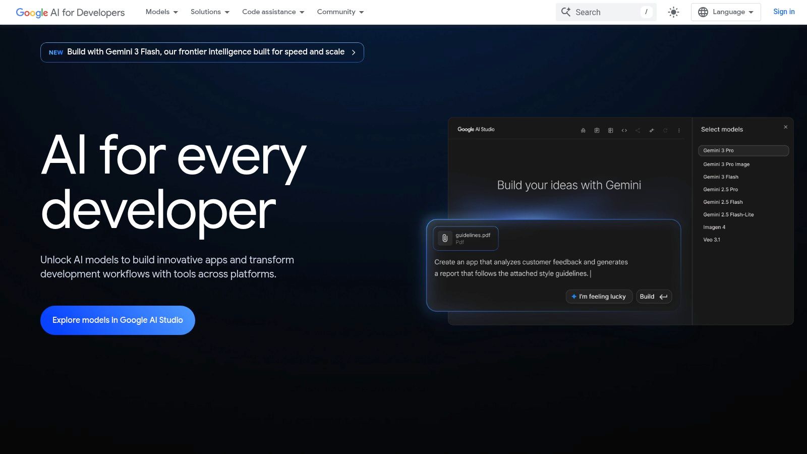 Google, Gemini 1.5 (Pro/Flash) via Gemini API