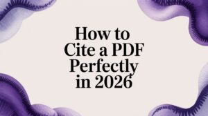 How to Cite a PDF Perfectly in 2026