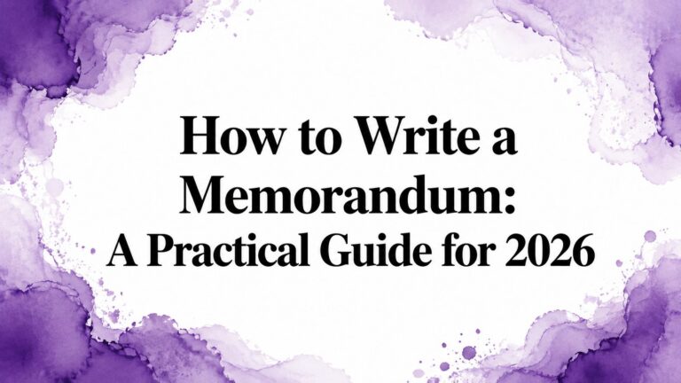How to Write a Memorandum: A Practical Guide for 2026