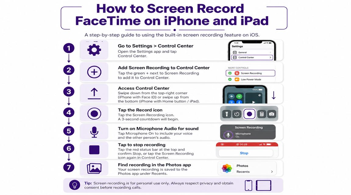 How to Screen Record FaceTime on iPhone and iPad