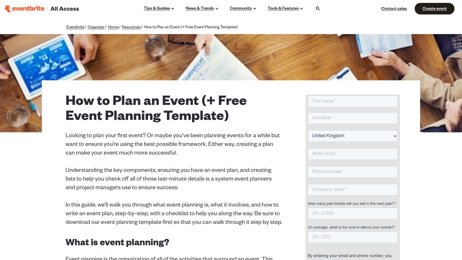 Eventbrite, Event Planning Checklist/Template