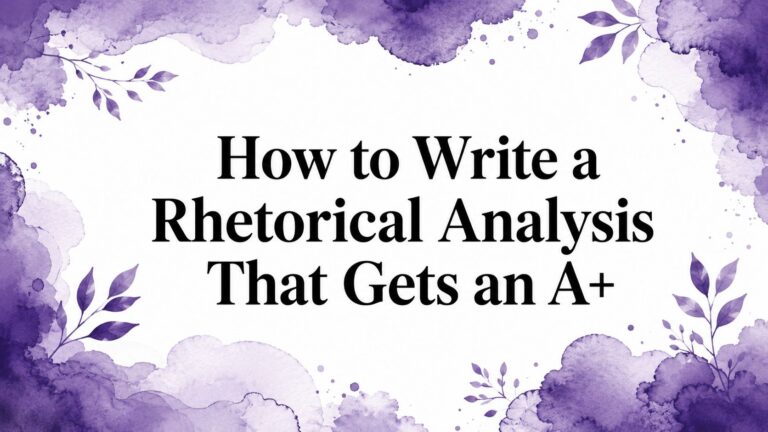 How to Write a Rhetorical Analysis That Gets an A+